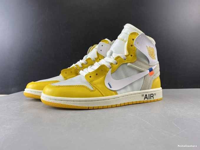 MaikeSneakers AQ0818-149 Air Yellow-Cone NRG Powder x Jordan White Dark Off-White 1 0708